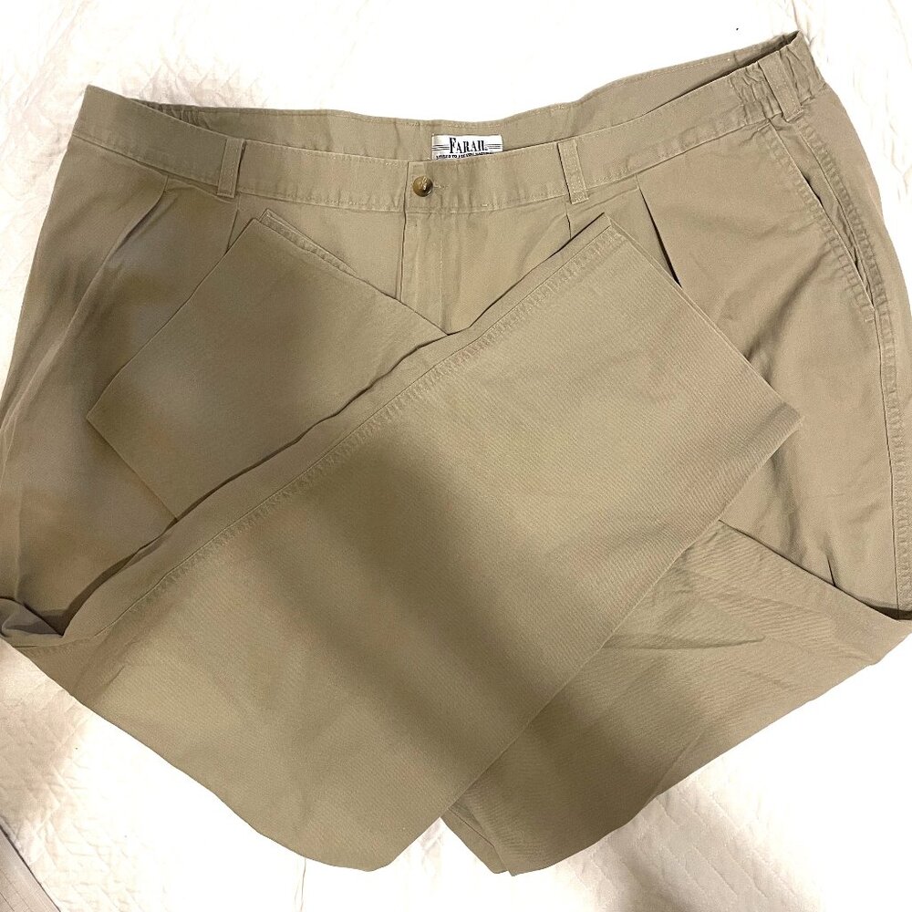 Farah Vintage Classic Men's Light Khaki Trousers , Comfort Waste